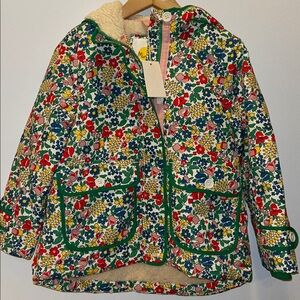NWT Mini Boden warm jacket with hood 5-6yo 116cm never worn